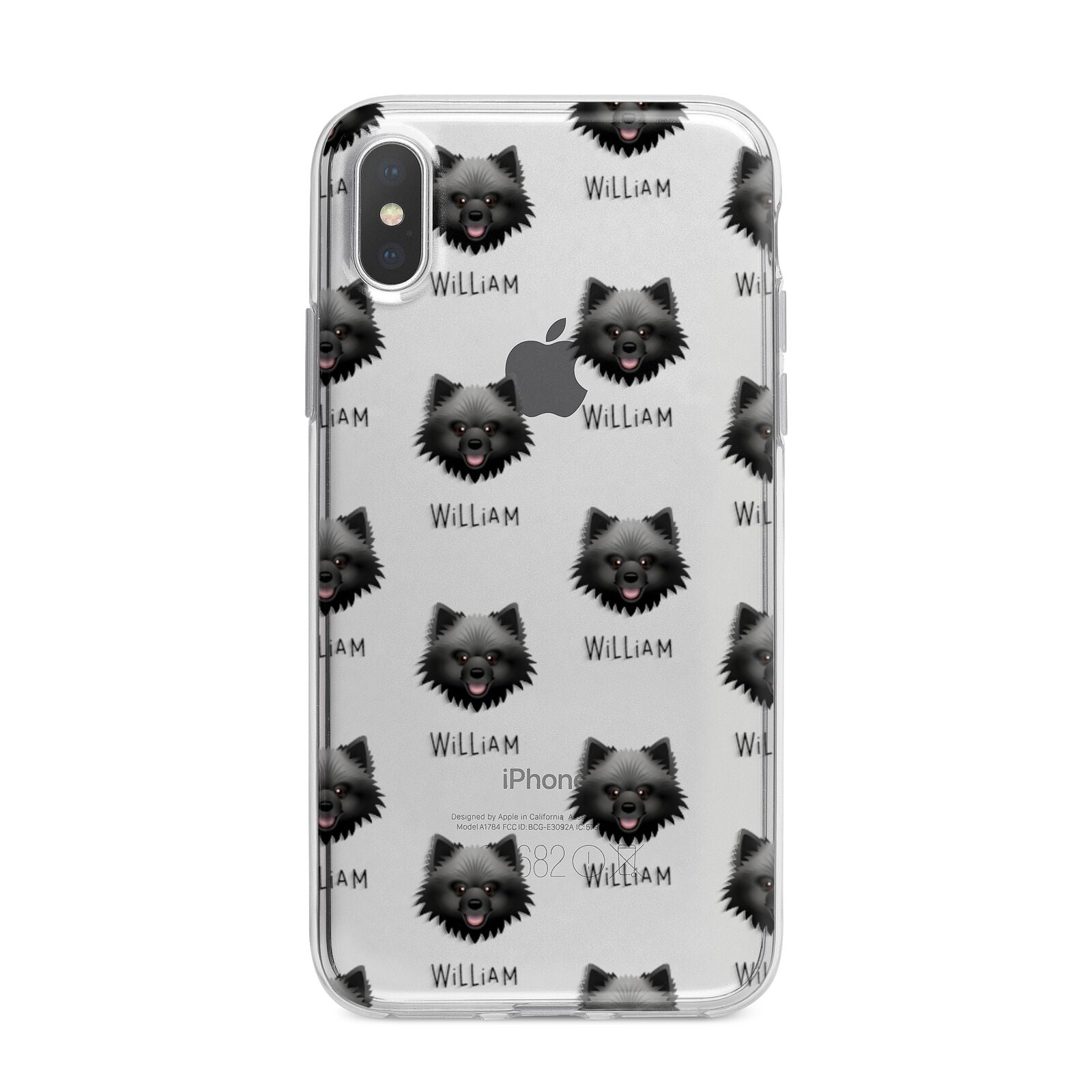 Keeshond Icon with Name iPhone X Bumper Case on Silver iPhone Alternative Image 1