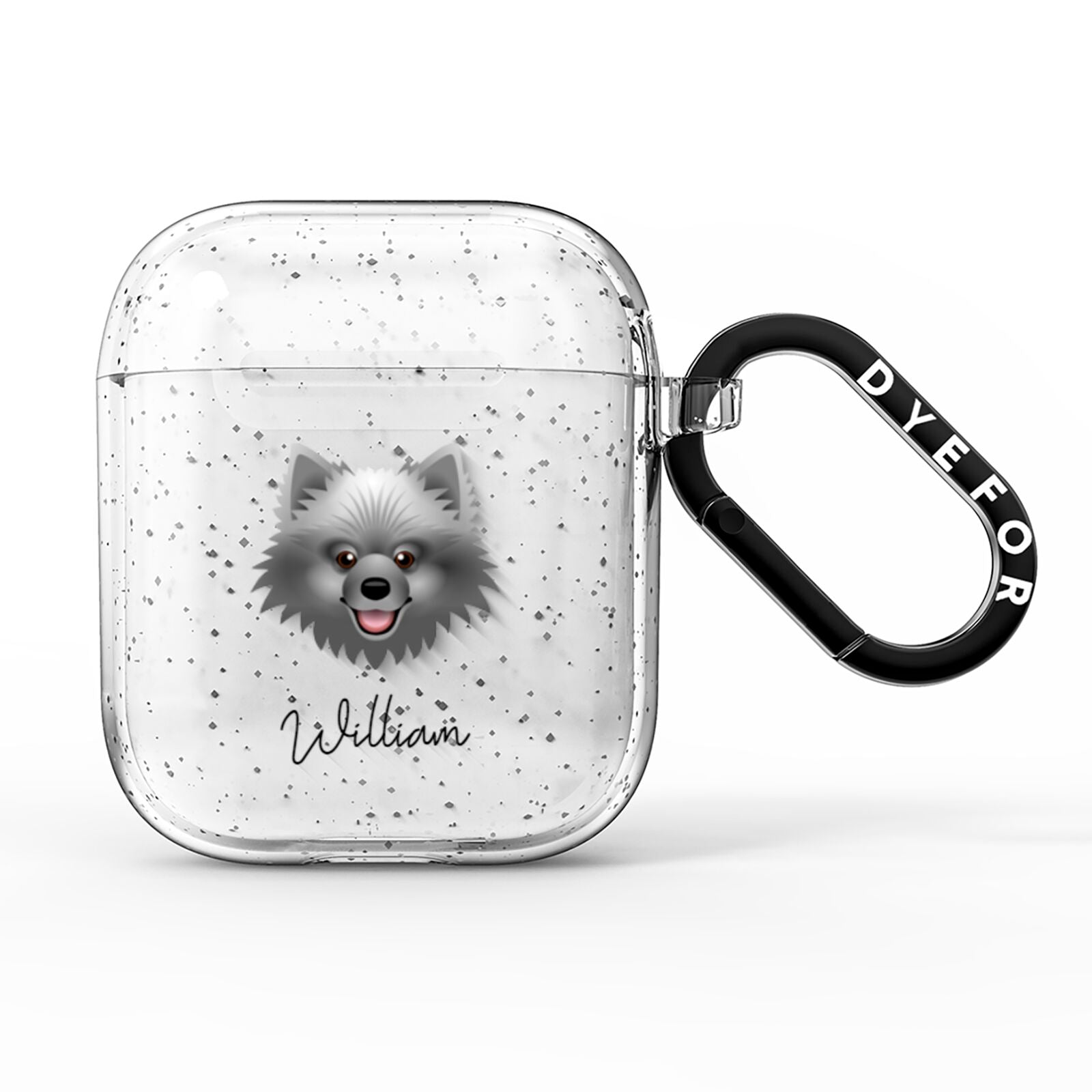 Keeshond Personalised AirPods Glitter Case