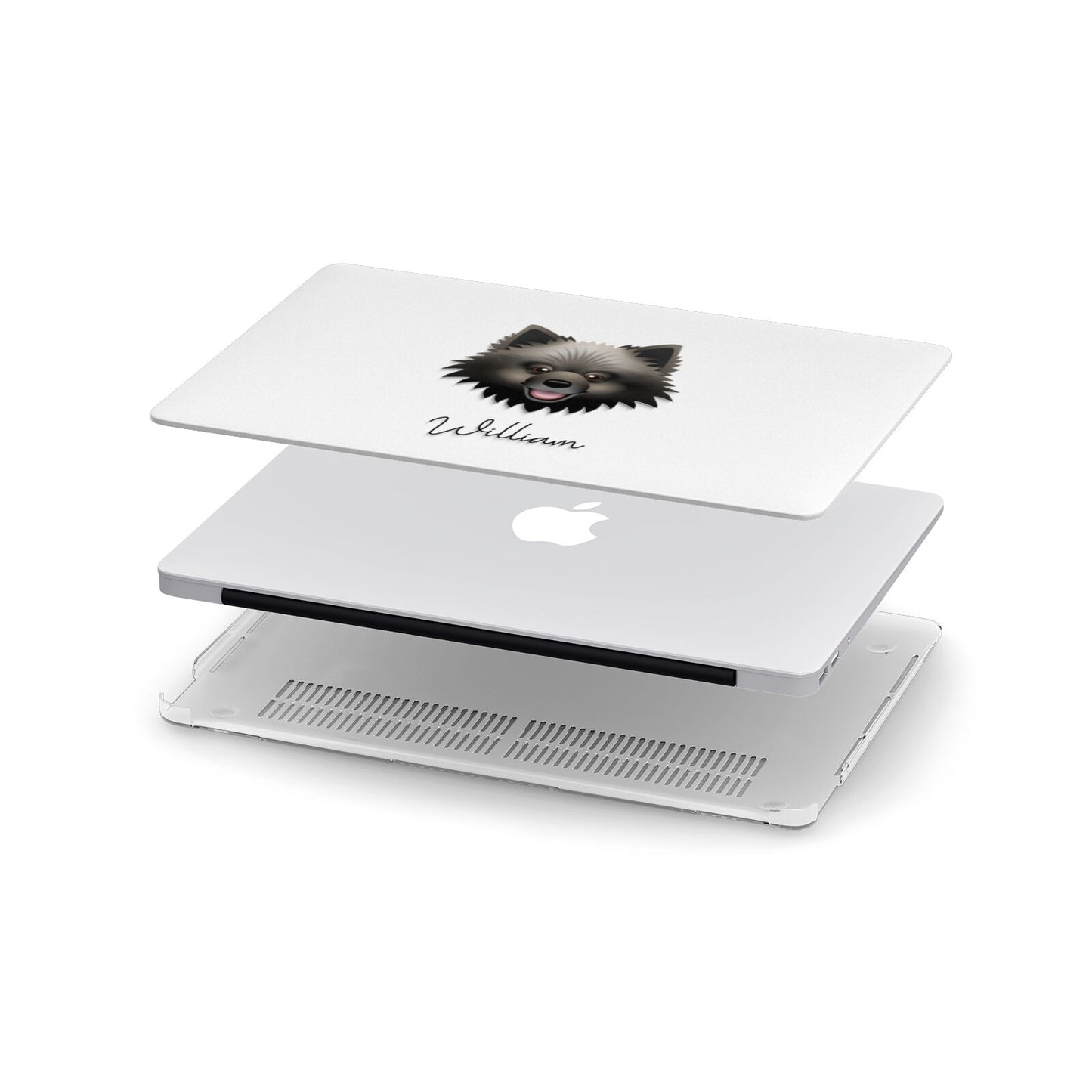 Keeshond Personalised Apple MacBook Case in Detail