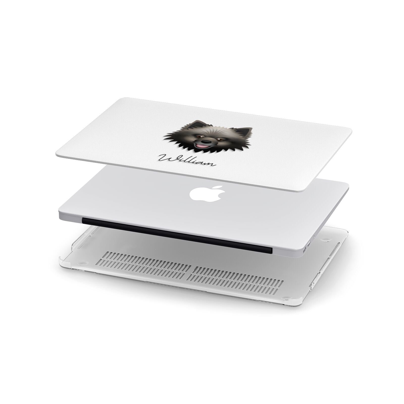 Keeshond Personalised Apple MacBook Case in Detail