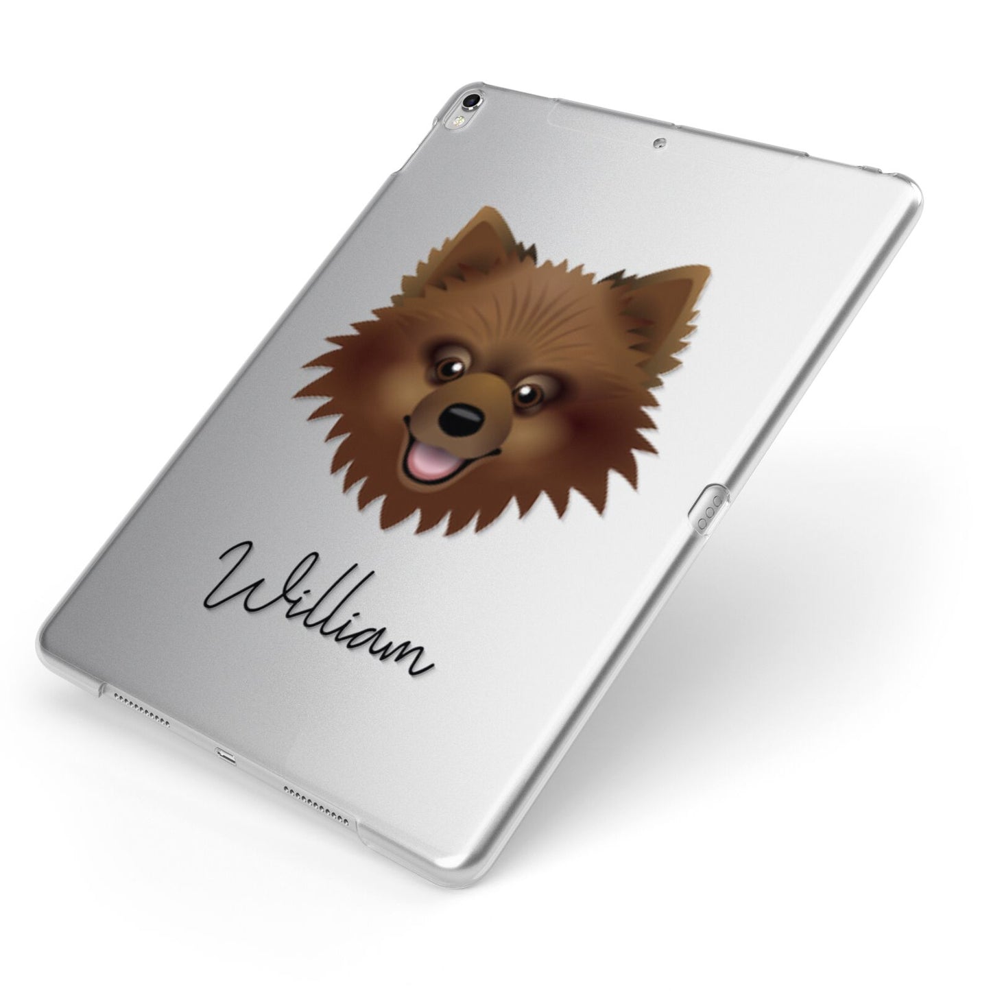 Keeshond Personalised Apple iPad Case on Silver iPad Side View