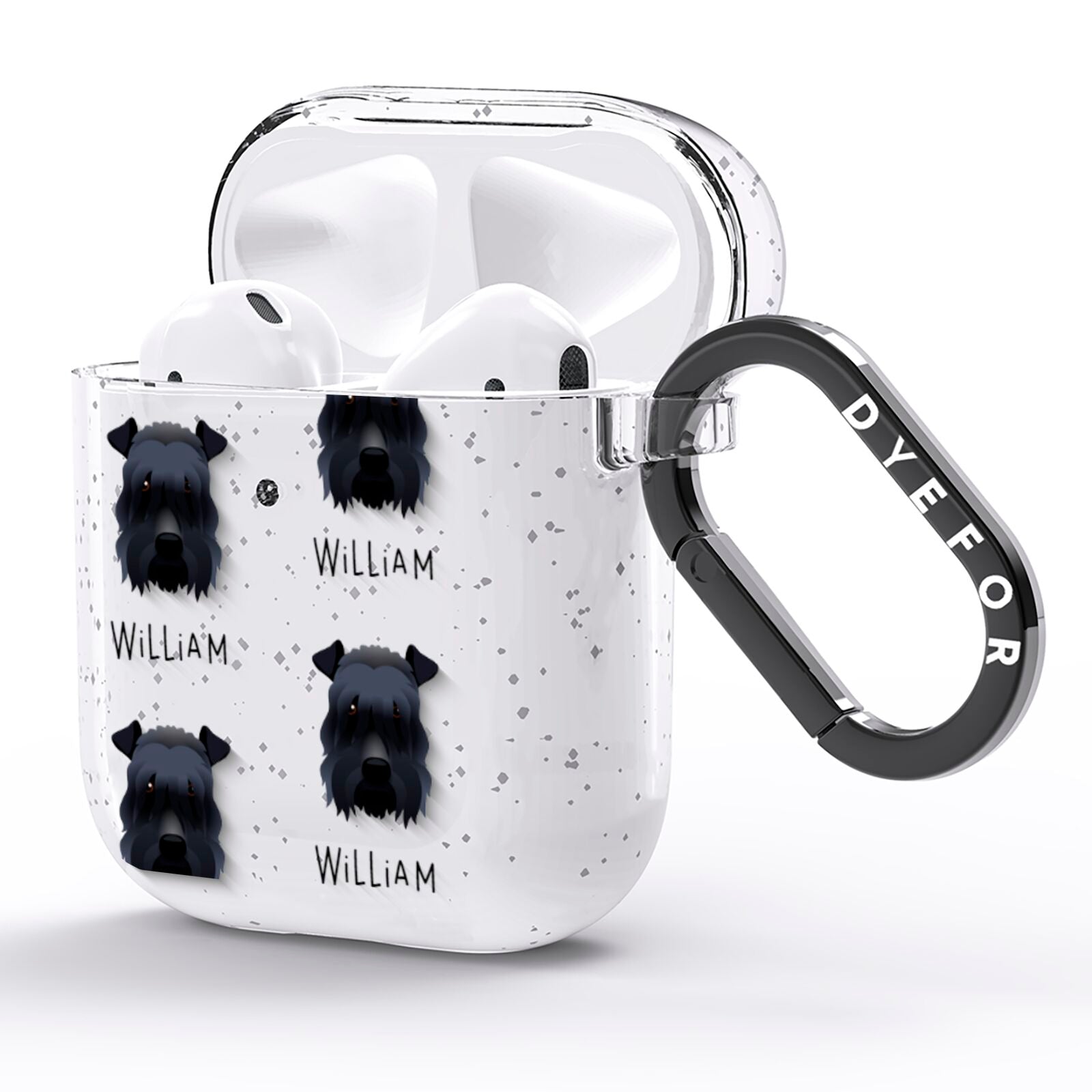 Kerry Blue Terrier Icon with Name AirPods Glitter Case Side Image