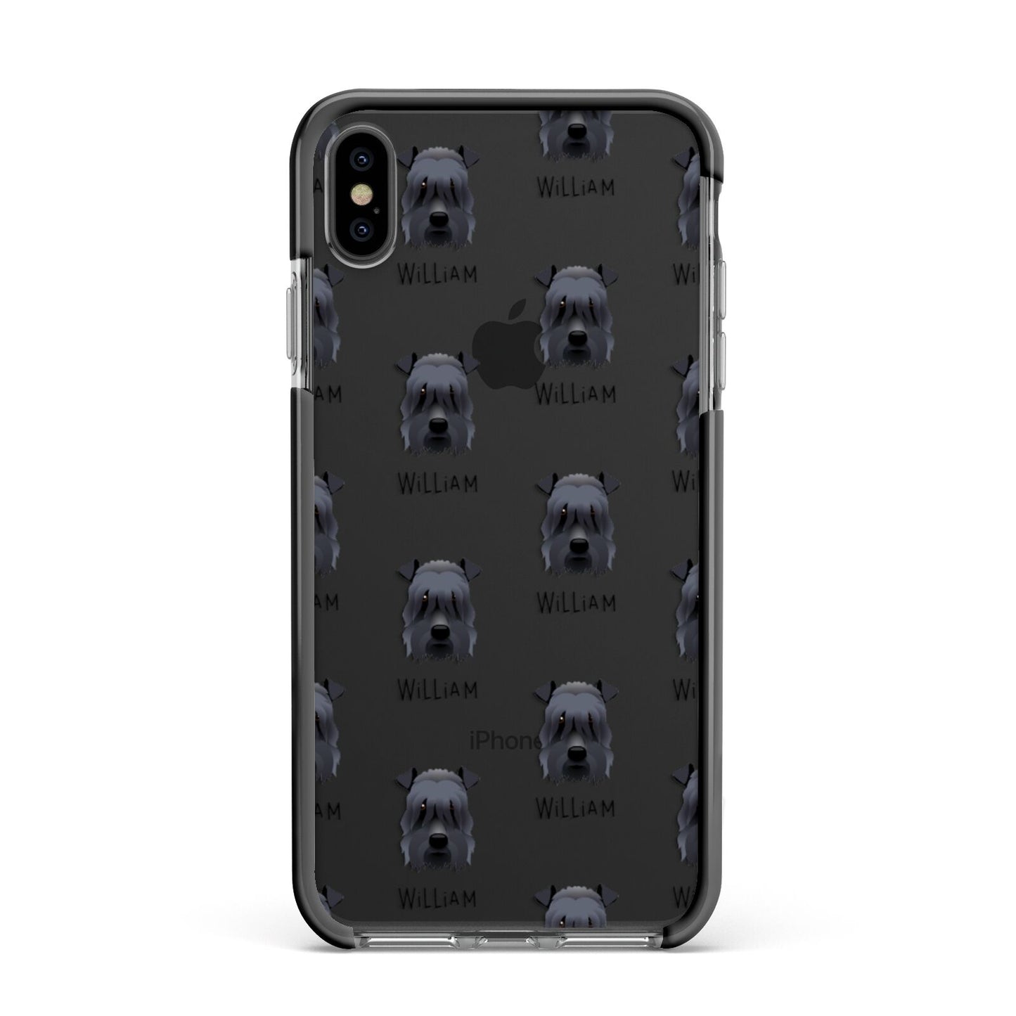 Kerry Blue Terrier Icon with Name Apple iPhone Xs Max Impact Case Black Edge on Black Phone