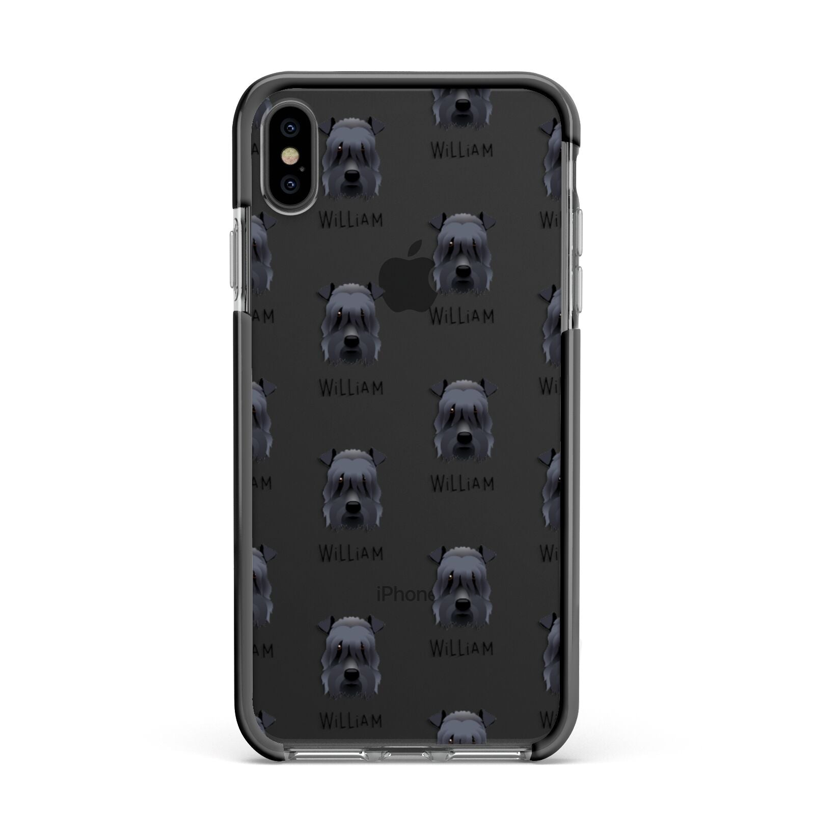 Kerry Blue Terrier Icon with Name Apple iPhone Xs Max Impact Case Black Edge on Black Phone