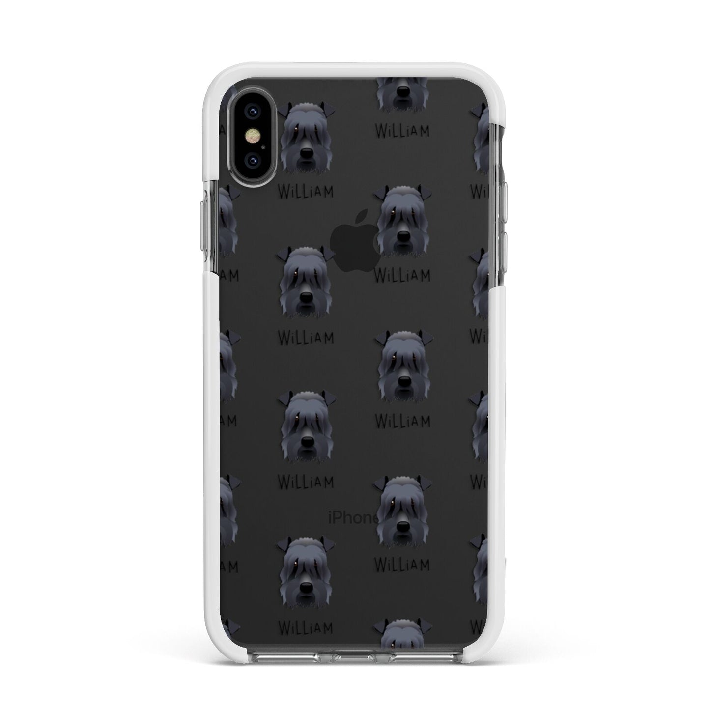 Kerry Blue Terrier Icon with Name Apple iPhone Xs Max Impact Case White Edge on Black Phone