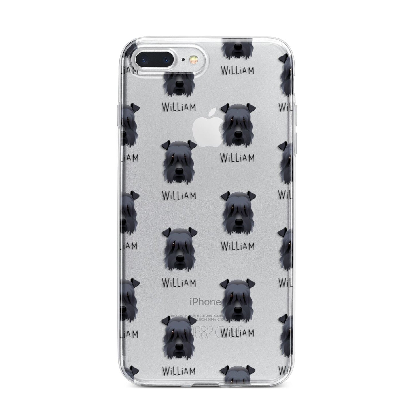 Kerry Blue Terrier Icon with Name iPhone 7 Plus Bumper Case on Silver iPhone