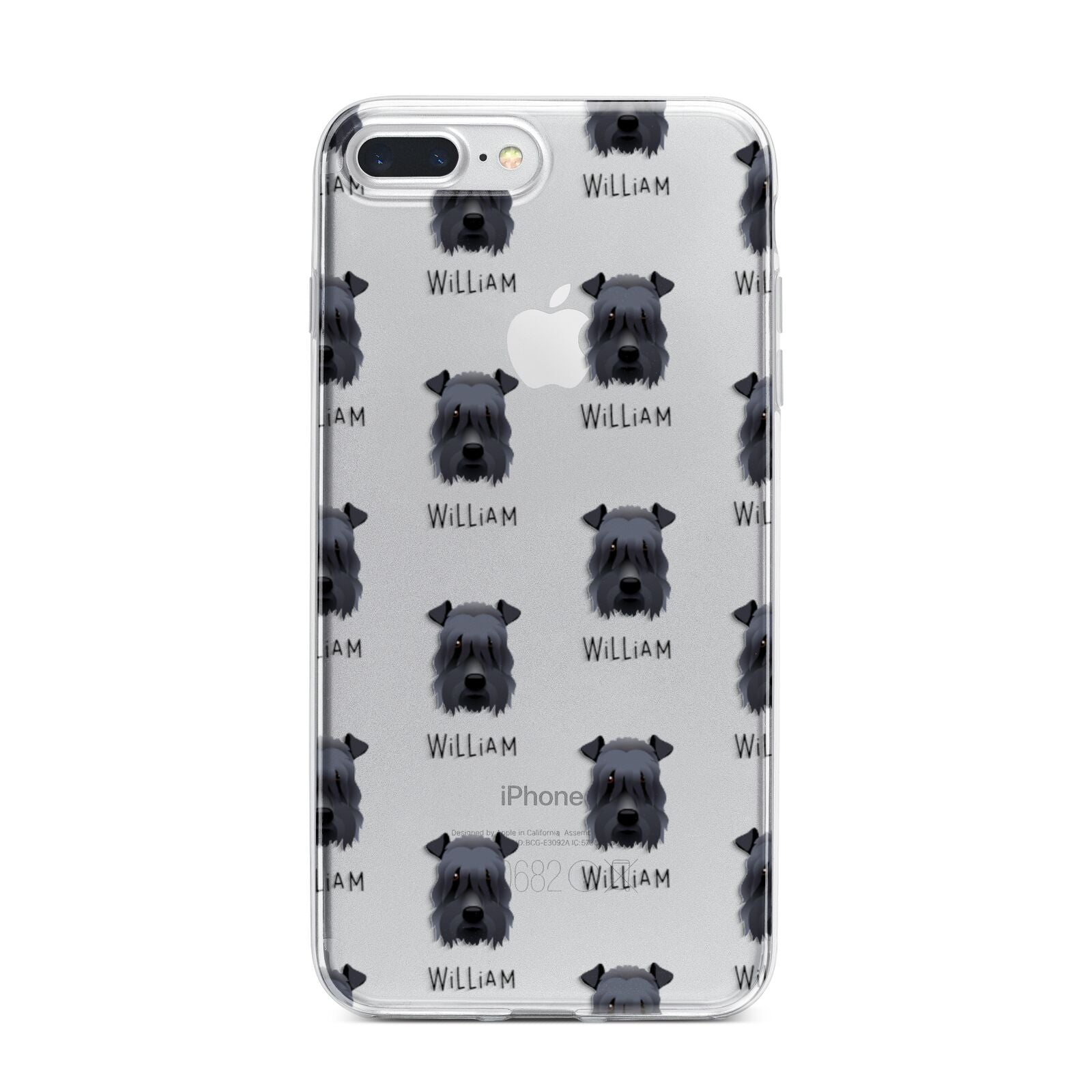 Kerry Blue Terrier Icon with Name iPhone 7 Plus Bumper Case on Silver iPhone