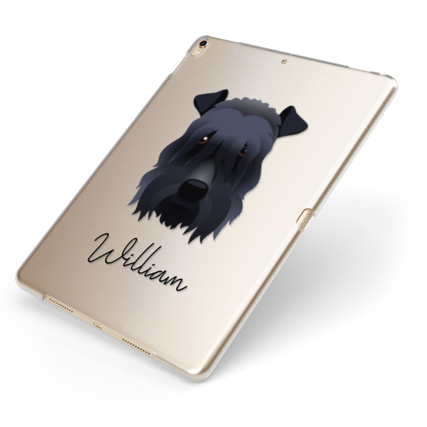 Kerry Blue Terrier Personalised Apple iPad Case on Gold iPad Side View