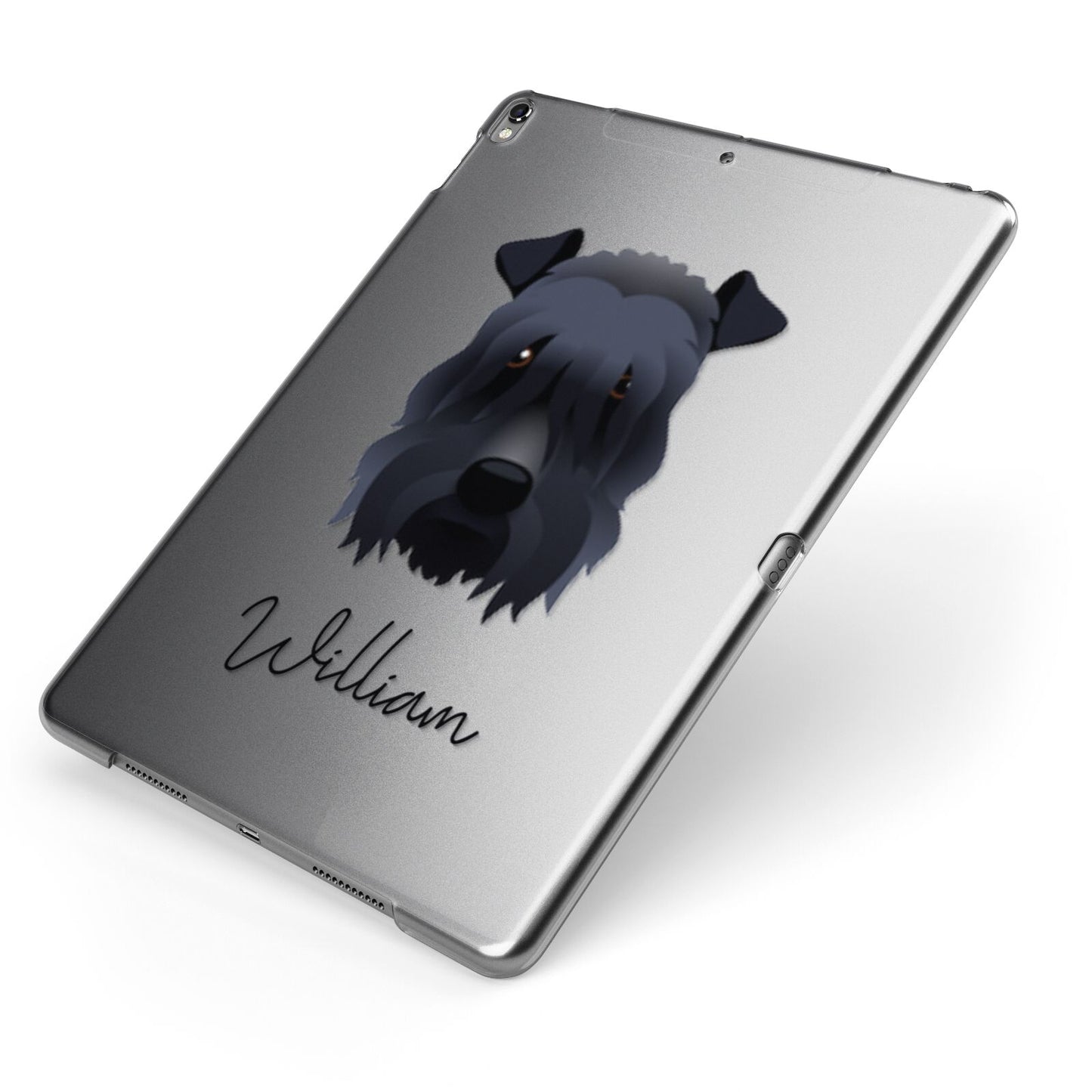 Kerry Blue Terrier Personalised Apple iPad Case on Grey iPad Side View