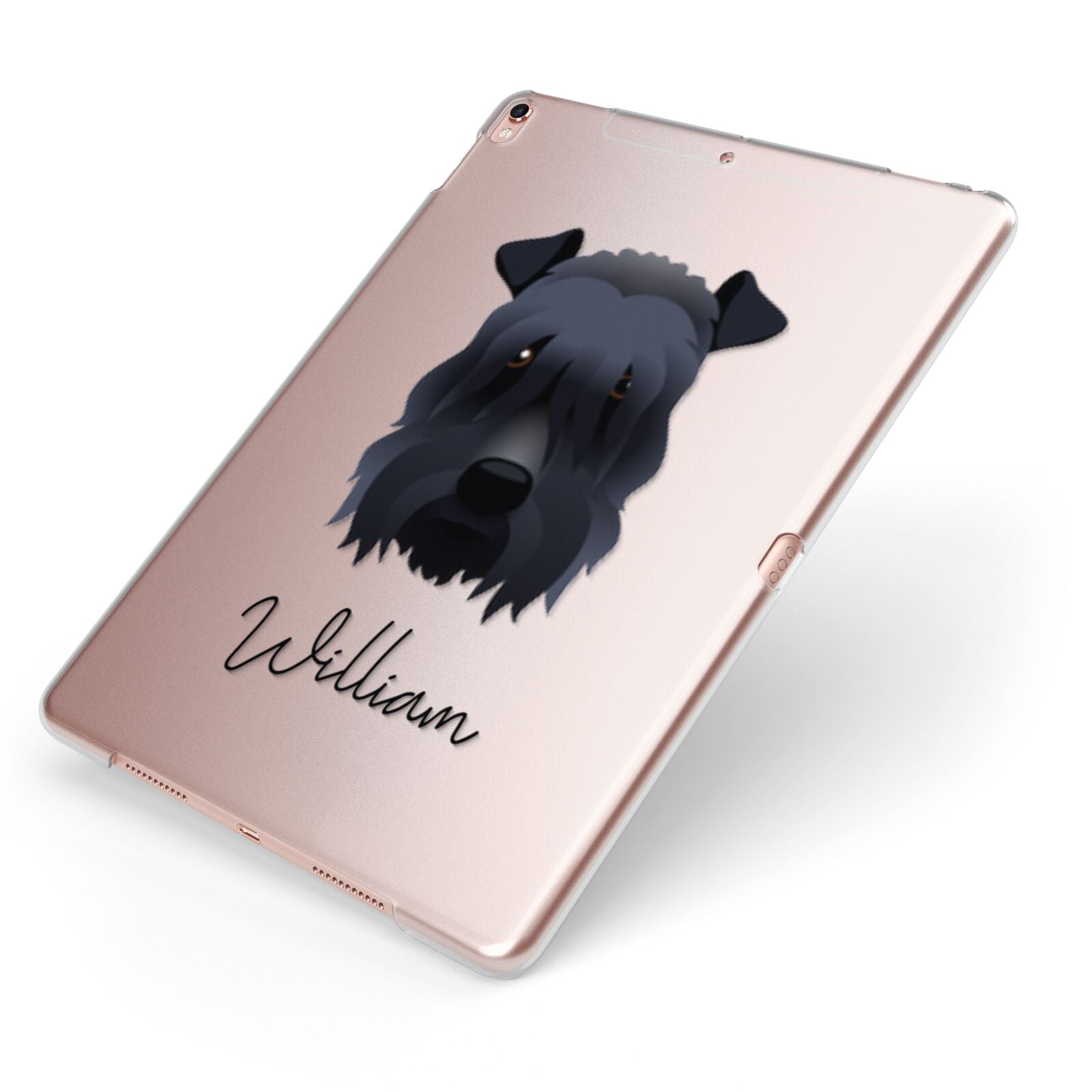 Kerry Blue Terrier Personalised Apple iPad Case on Rose Gold iPad Side View