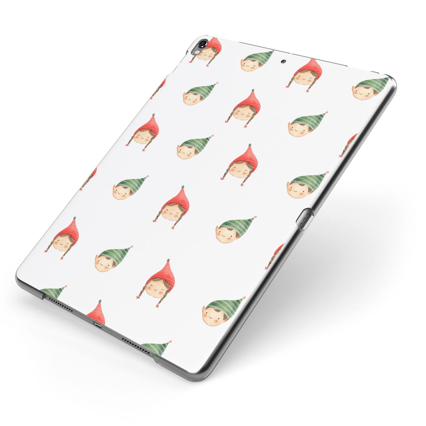 Kids Christmas Apple iPad Case on Grey iPad Side View