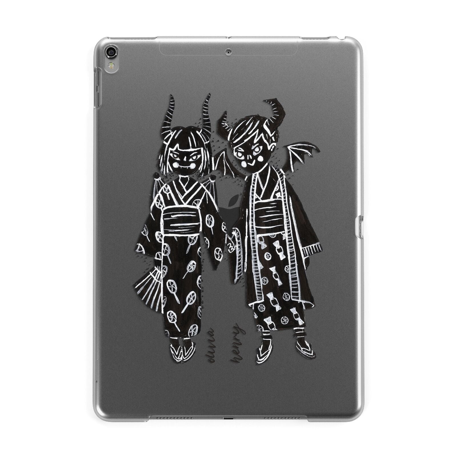Kimono Devils Apple iPad Grey Case