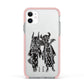 Kimono Devils Apple iPhone 11 in White with Pink Impact Case