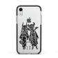 Kimono Devils Apple iPhone XR Impact Case Black Edge on Silver Phone
