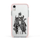 Kimono Devils Apple iPhone XR Impact Case Pink Edge on Silver Phone