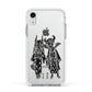 Kimono Devils Apple iPhone XR Impact Case White Edge on Silver Phone
