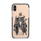 Kimono Devils Apple iPhone Xs Impact Case Black Edge on Gold Phone