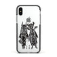 Kimono Devils Apple iPhone Xs Impact Case Black Edge on Silver Phone