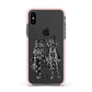 Kimono Devils Apple iPhone Xs Impact Case Pink Edge on Black Phone
