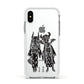 Kimono Devils Apple iPhone Xs Impact Case White Edge on Silver Phone