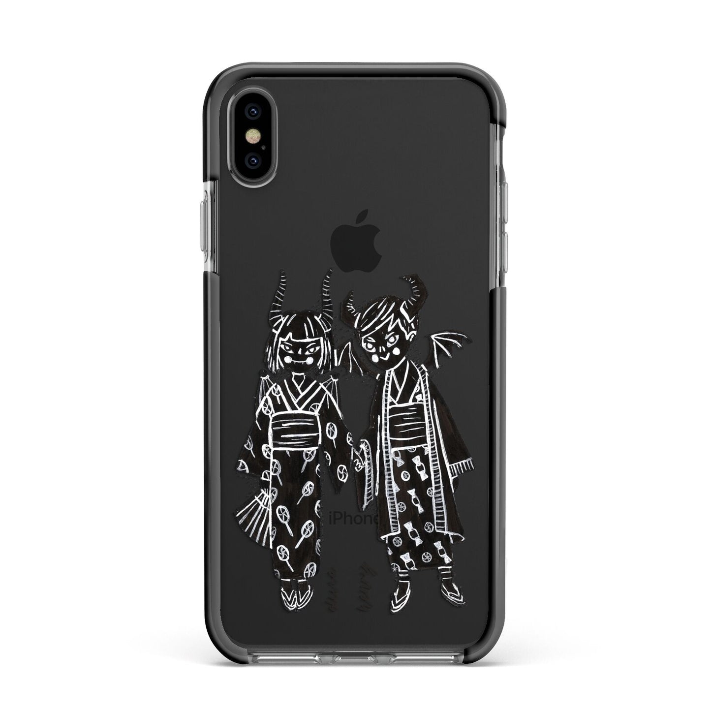 Kimono Devils Apple iPhone Xs Max Impact Case Black Edge on Black Phone