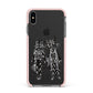 Kimono Devils Apple iPhone Xs Max Impact Case Pink Edge on Black Phone