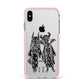 Kimono Devils Apple iPhone Xs Max Impact Case Pink Edge on Silver Phone