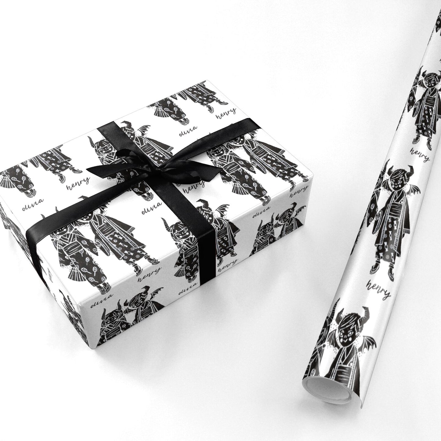 Kimono Devils Personalised Wrapping Paper