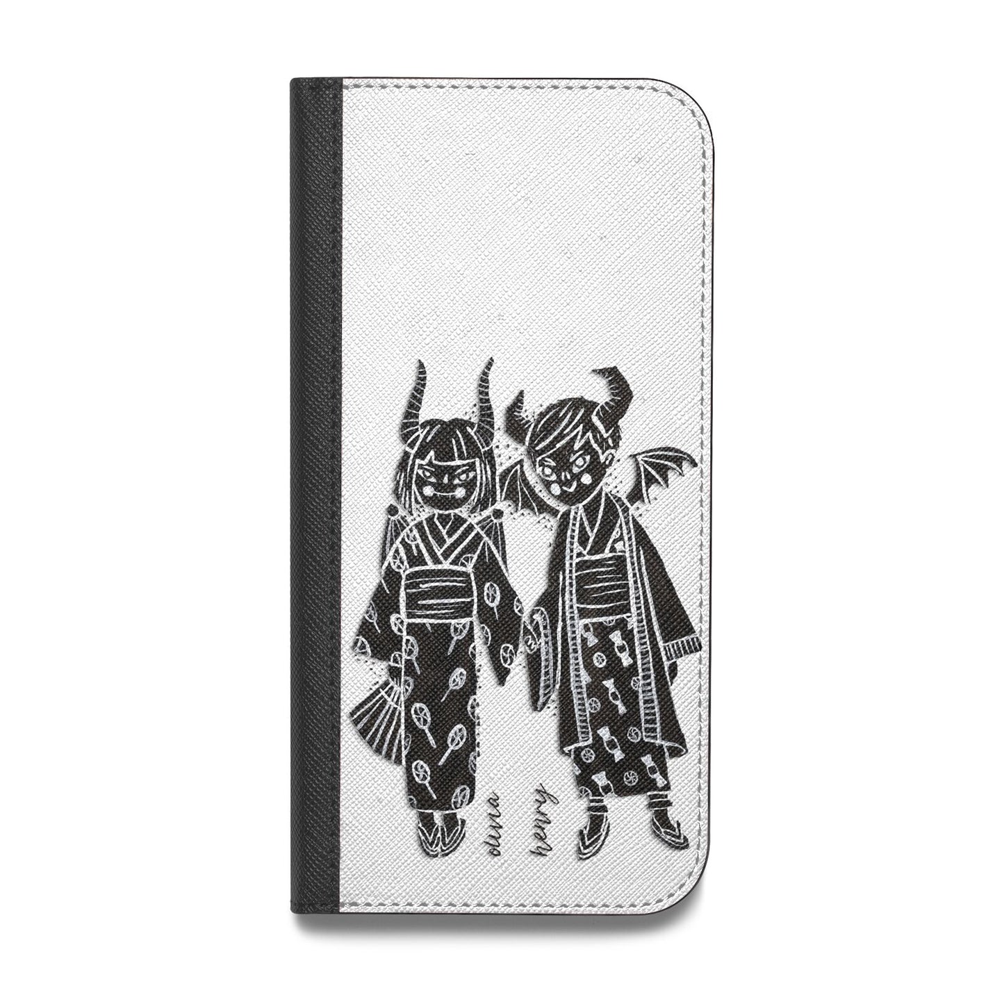 Kimono Devils Vegan Leather Flip iPhone Case