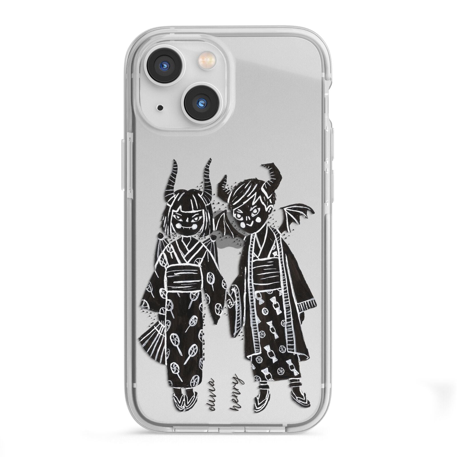 Kimono Devils iPhone 13 Mini TPU Impact Case with White Edges
