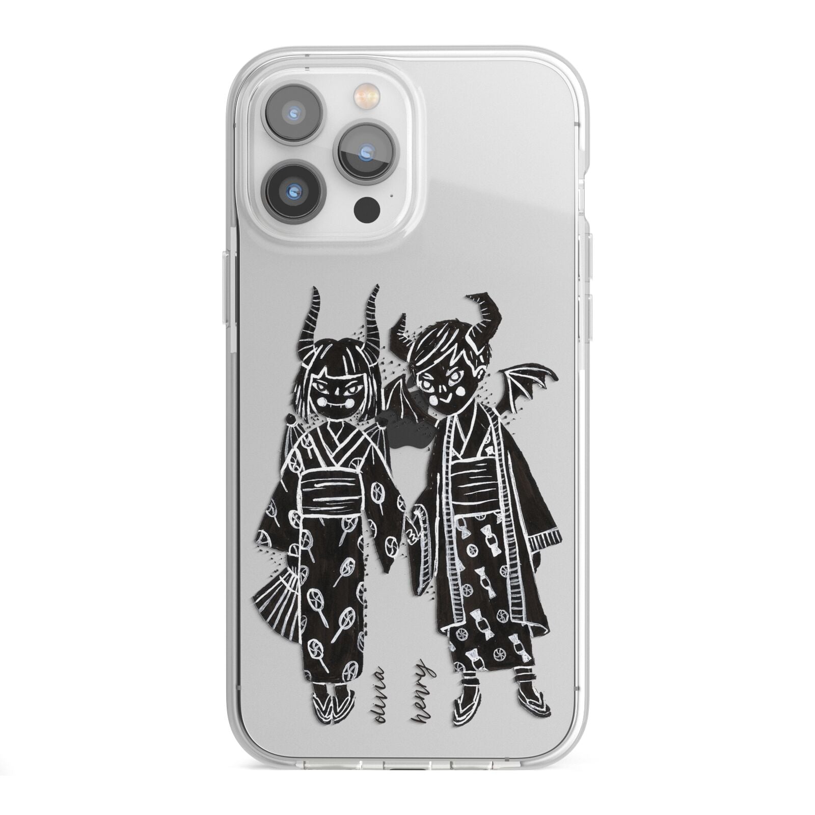 Kimono Devils iPhone 13 Pro Max TPU Impact Case with White Edges