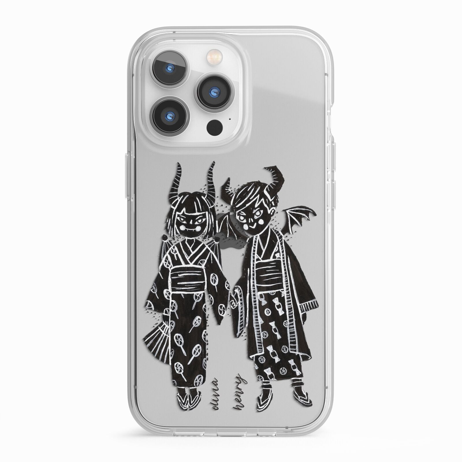 Kimono Devils iPhone 13 Pro TPU Impact Case with White Edges