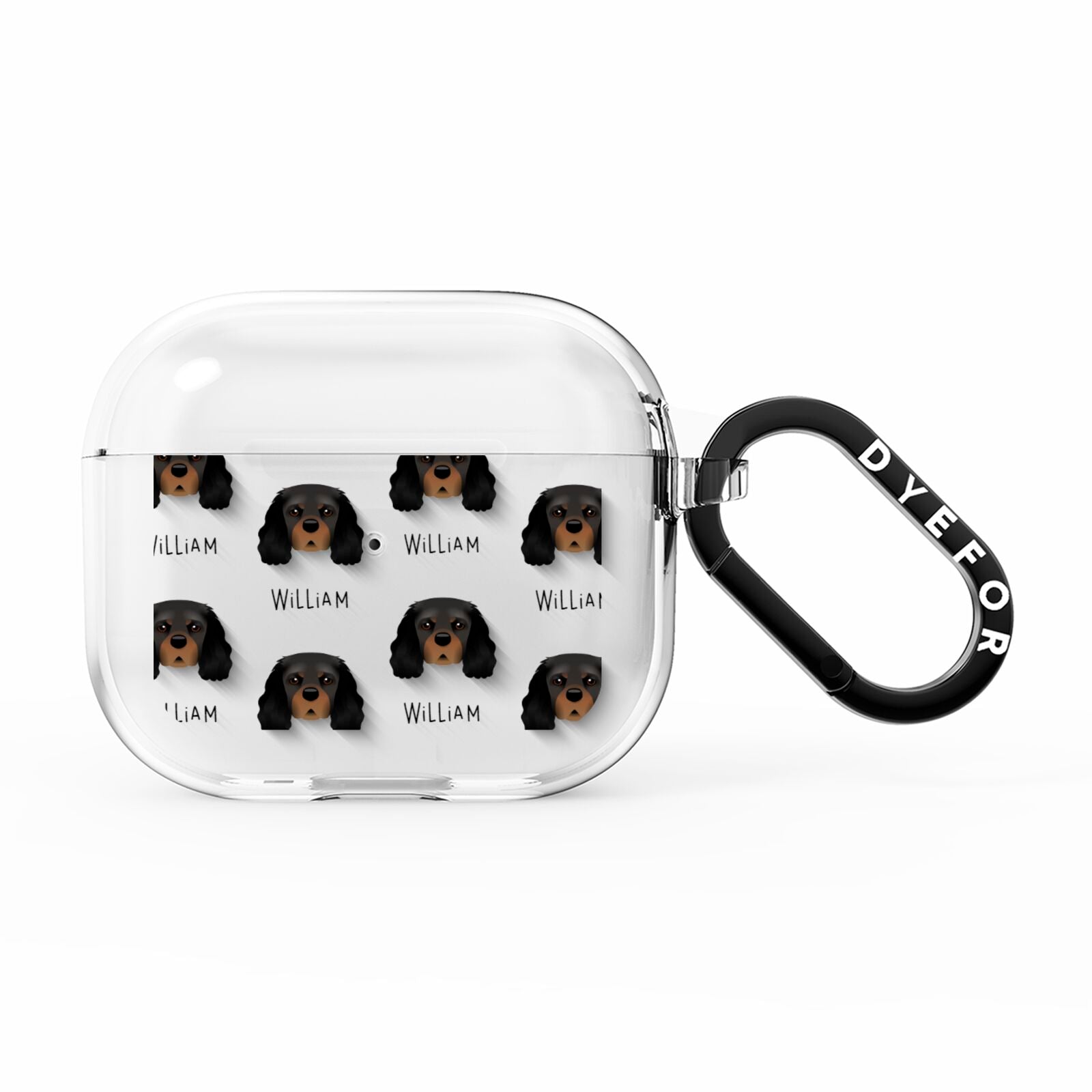 King Charles Spaniel Icon with Name AirPods Clear Case 3rd Gen