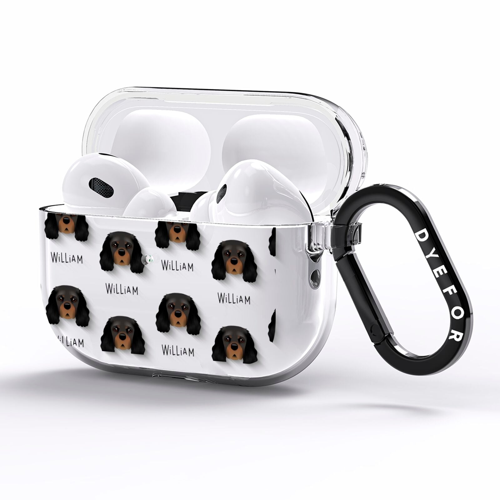King Charles Spaniel Icon with Name AirPods Pro Clear Case Side Image