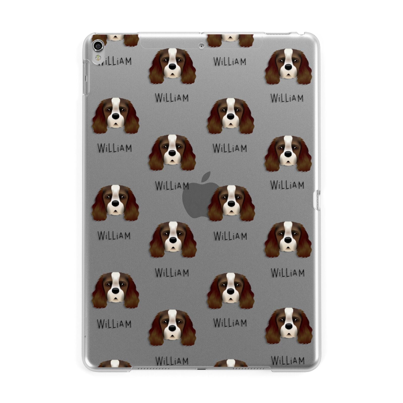 King Charles Spaniel Icon with Name Apple iPad Silver Case
