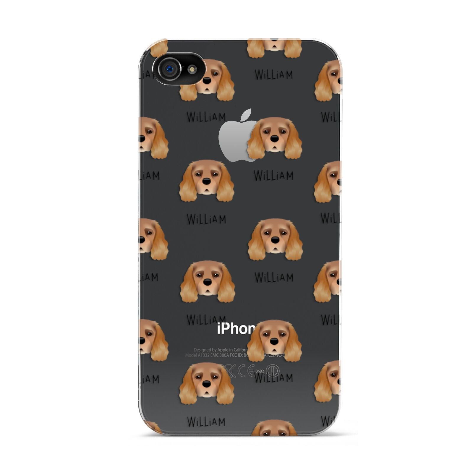 King Charles Spaniel Icon with Name Apple iPhone 4s Case