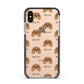 King Charles Spaniel Icon with Name Apple iPhone Xs Impact Case Black Edge on Gold Phone