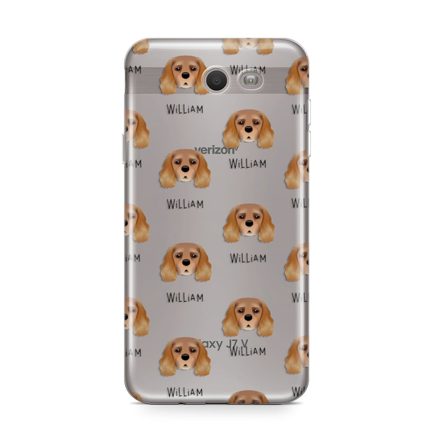 King Charles Spaniel Icon with Name Samsung Galaxy J7 2017 Case