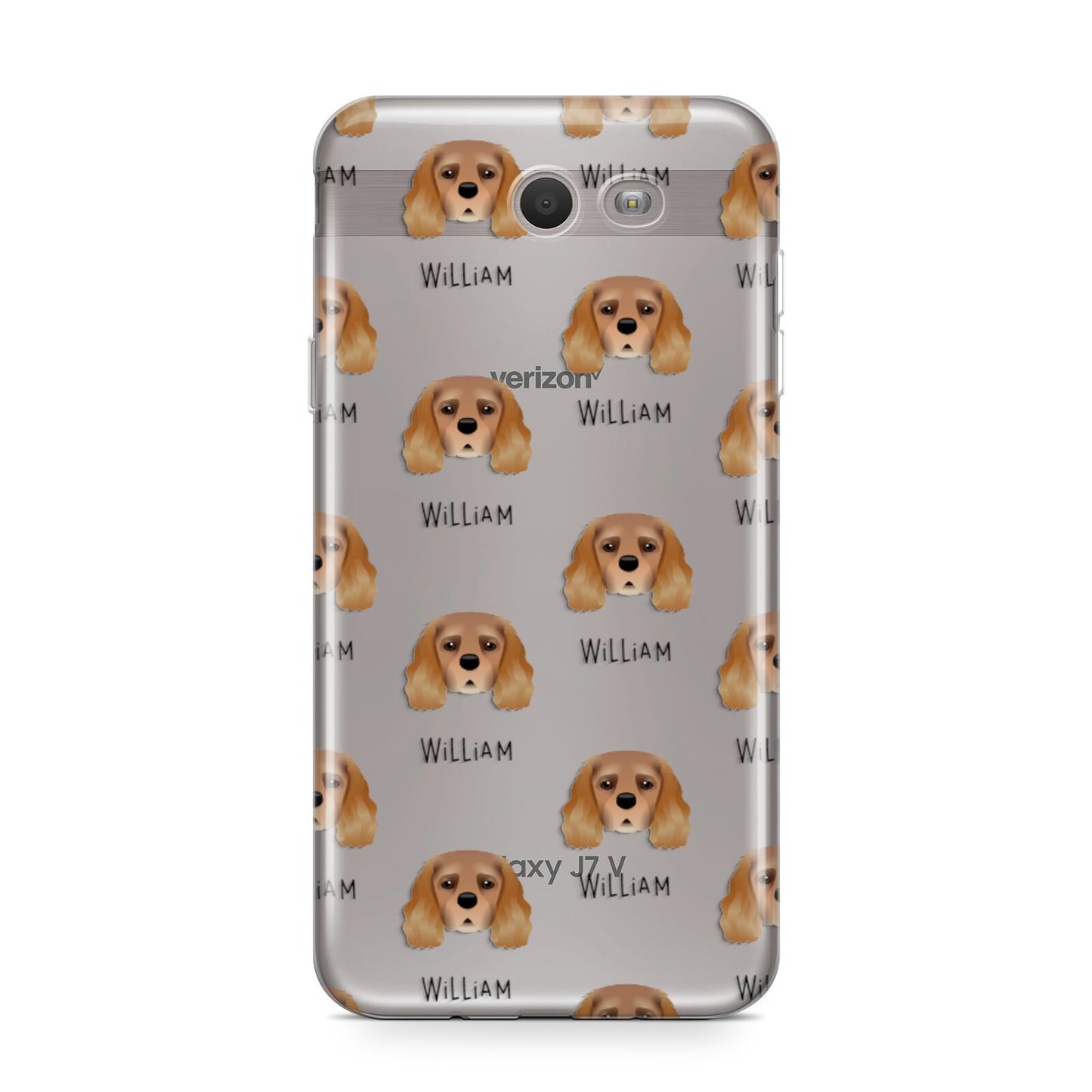 King Charles Spaniel Icon with Name Samsung Galaxy J7 2017 Case