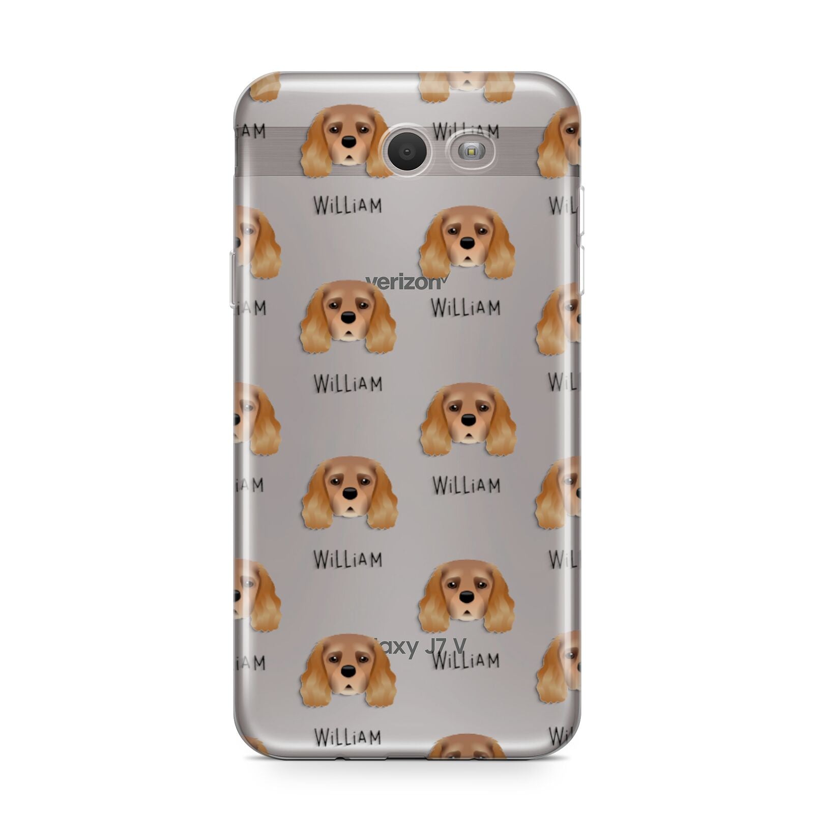 King Charles Spaniel Icon with Name Samsung Galaxy J7 2017 Case