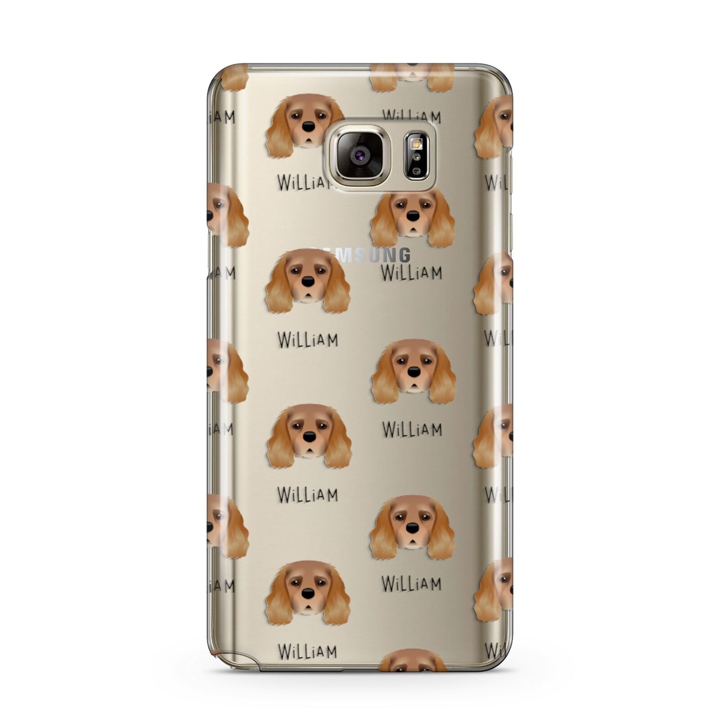 King Charles Spaniel Icon with Name Samsung Galaxy Note 5 Case