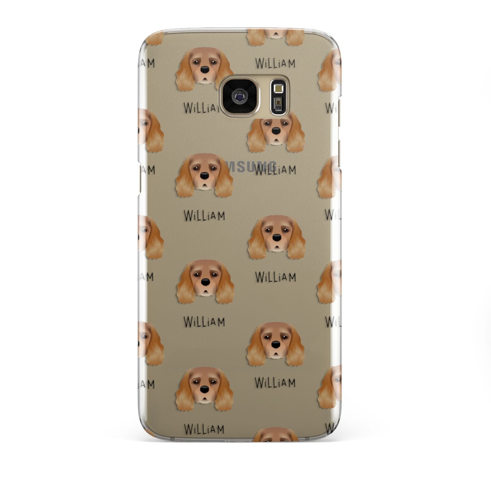 King Charles Spaniel Icon with Name Samsung Galaxy S7 Edge Case