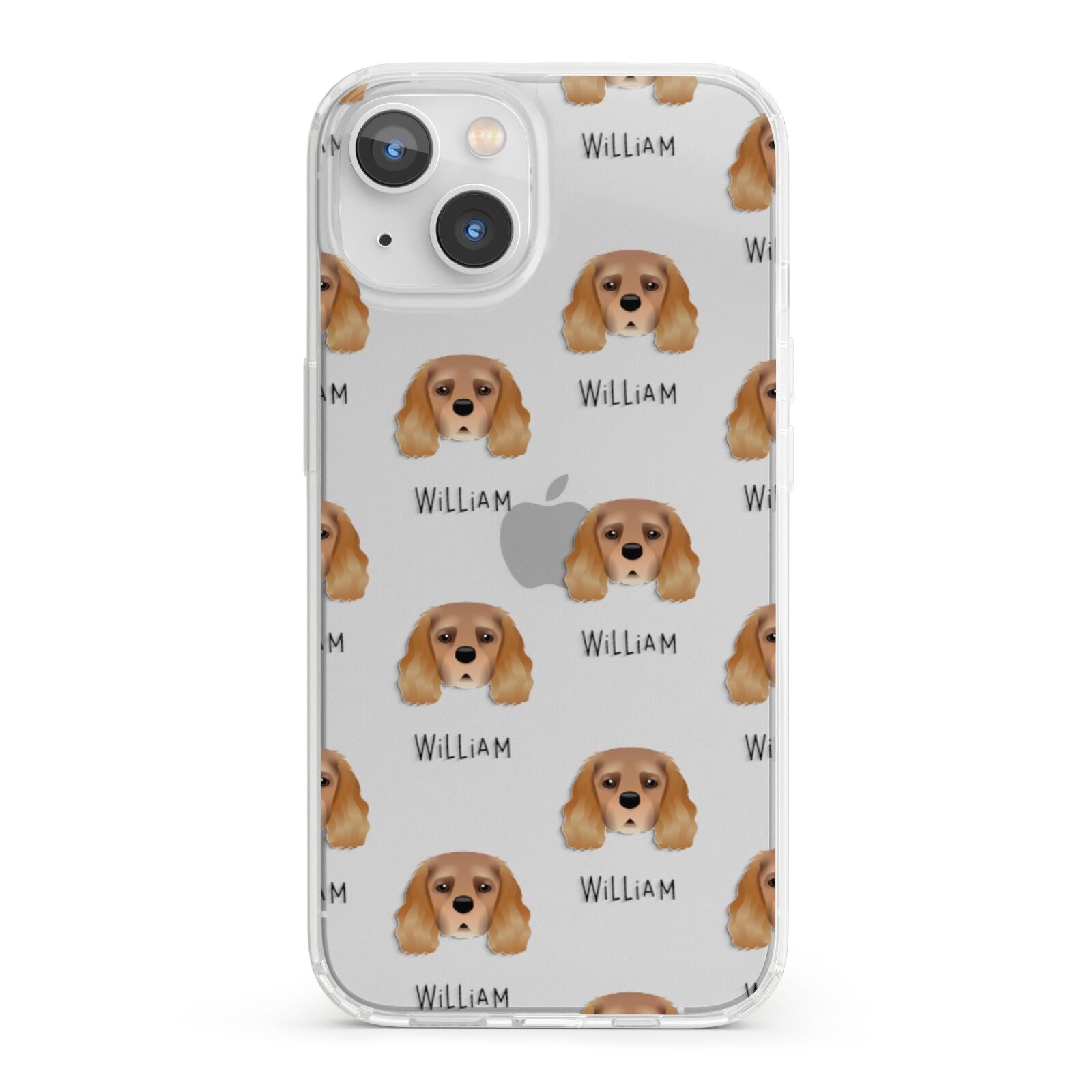 King Charles Spaniel Icon with Name iPhone 13 Clear Bumper Case