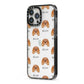 King Charles Spaniel Icon with Name iPhone 13 Pro Max Black Impact Case Side Angle on Silver phone