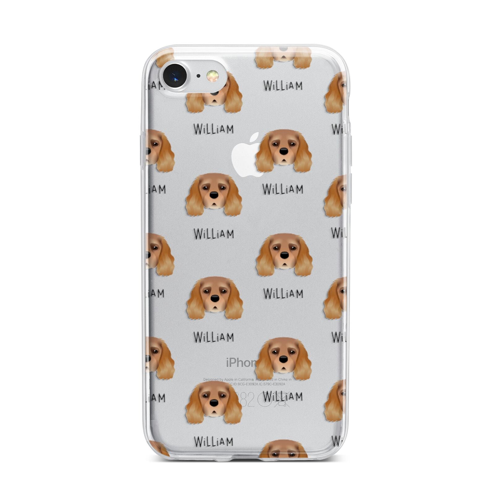King Charles Spaniel Icon with Name iPhone 7 Bumper Case on Silver iPhone