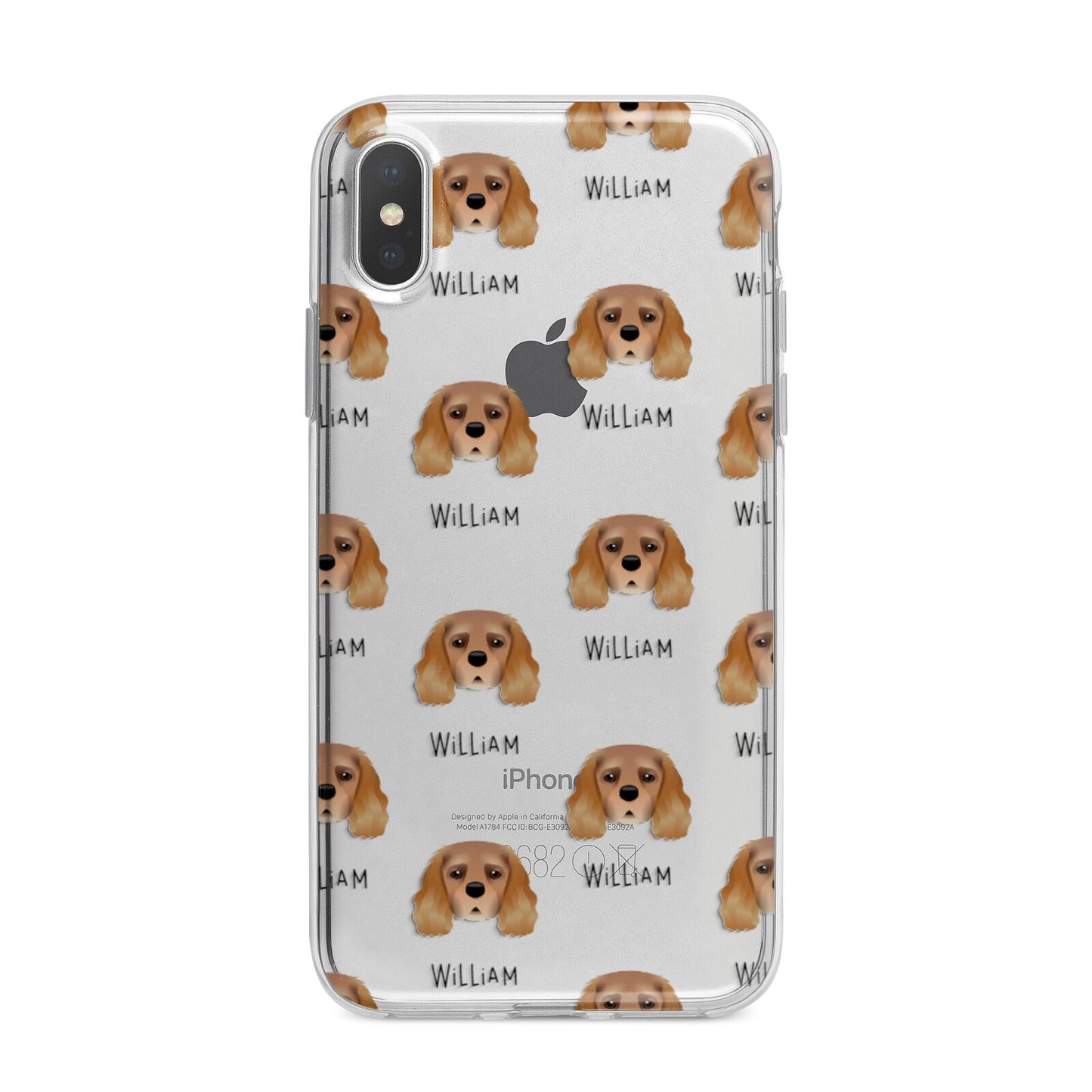 King Charles Spaniel Icon with Name iPhone X Bumper Case on Silver iPhone Alternative Image 1