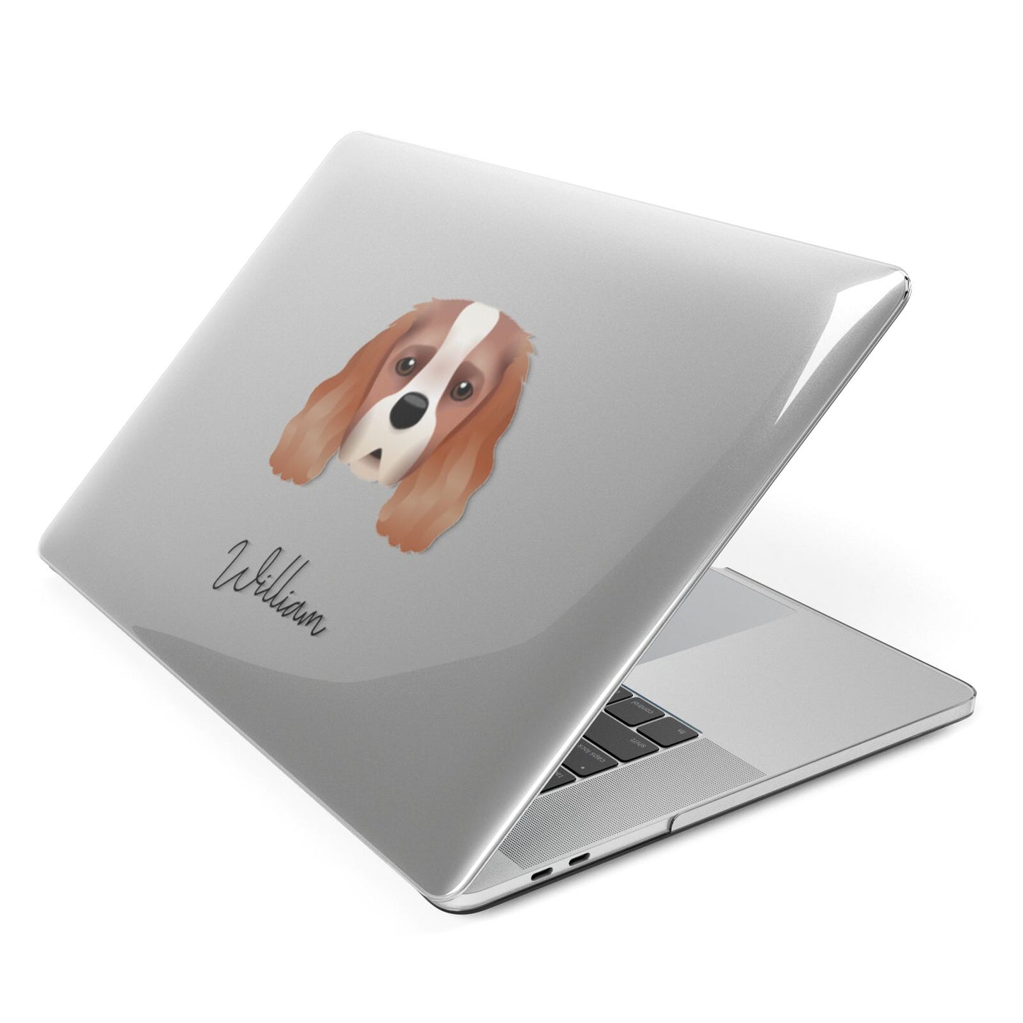 King Charles Spaniel Personalised Apple MacBook Case Side View