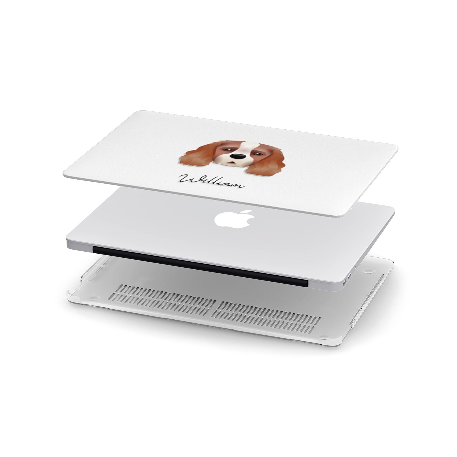 King Charles Spaniel Personalised Apple MacBook Case in Detail