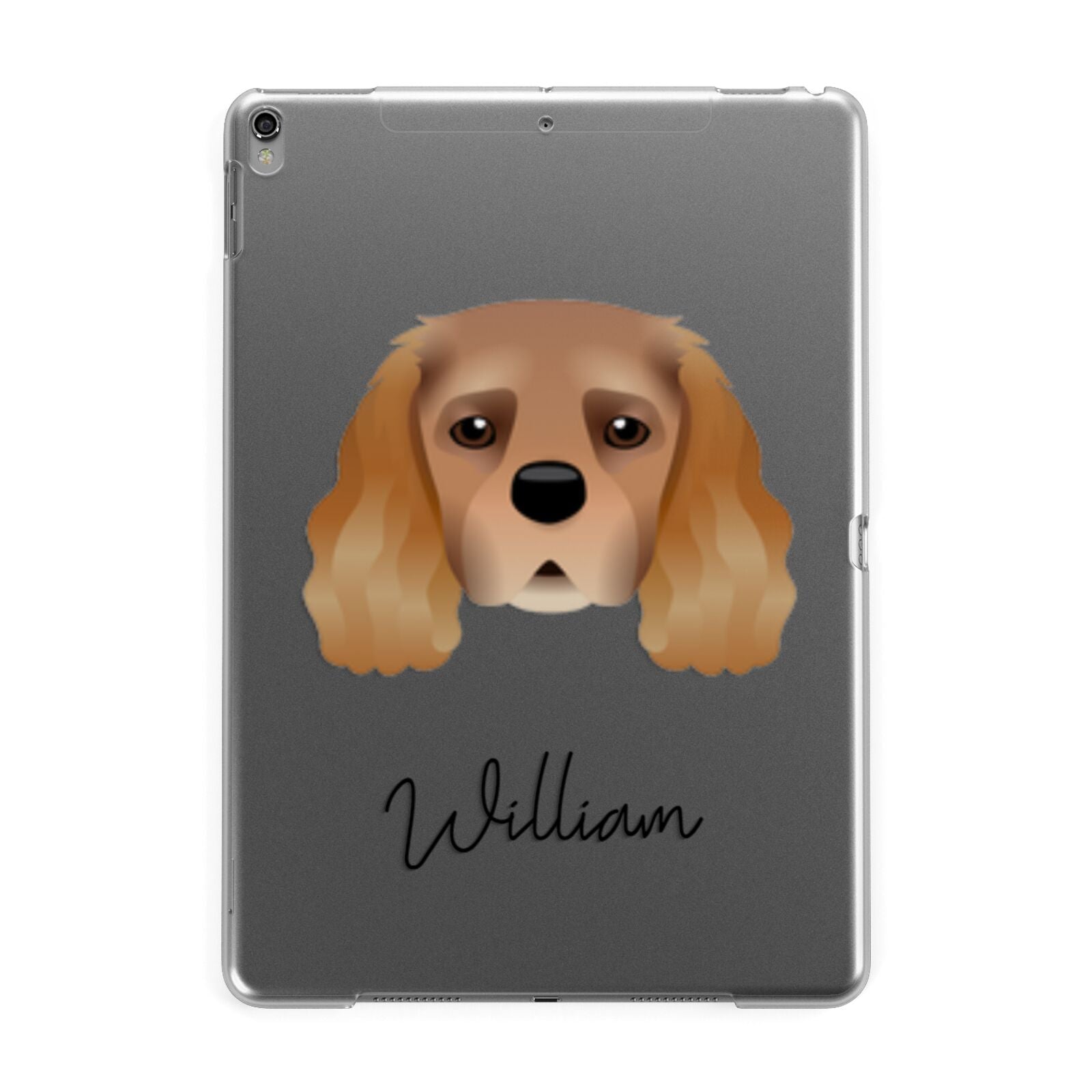 King Charles Spaniel Personalised Apple iPad Grey Case