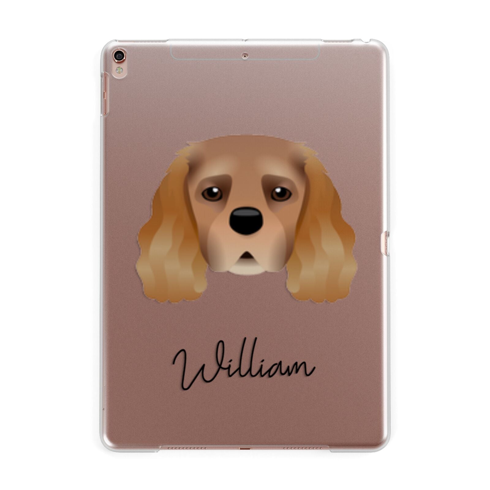 King Charles Spaniel Personalised Apple iPad Rose Gold Case